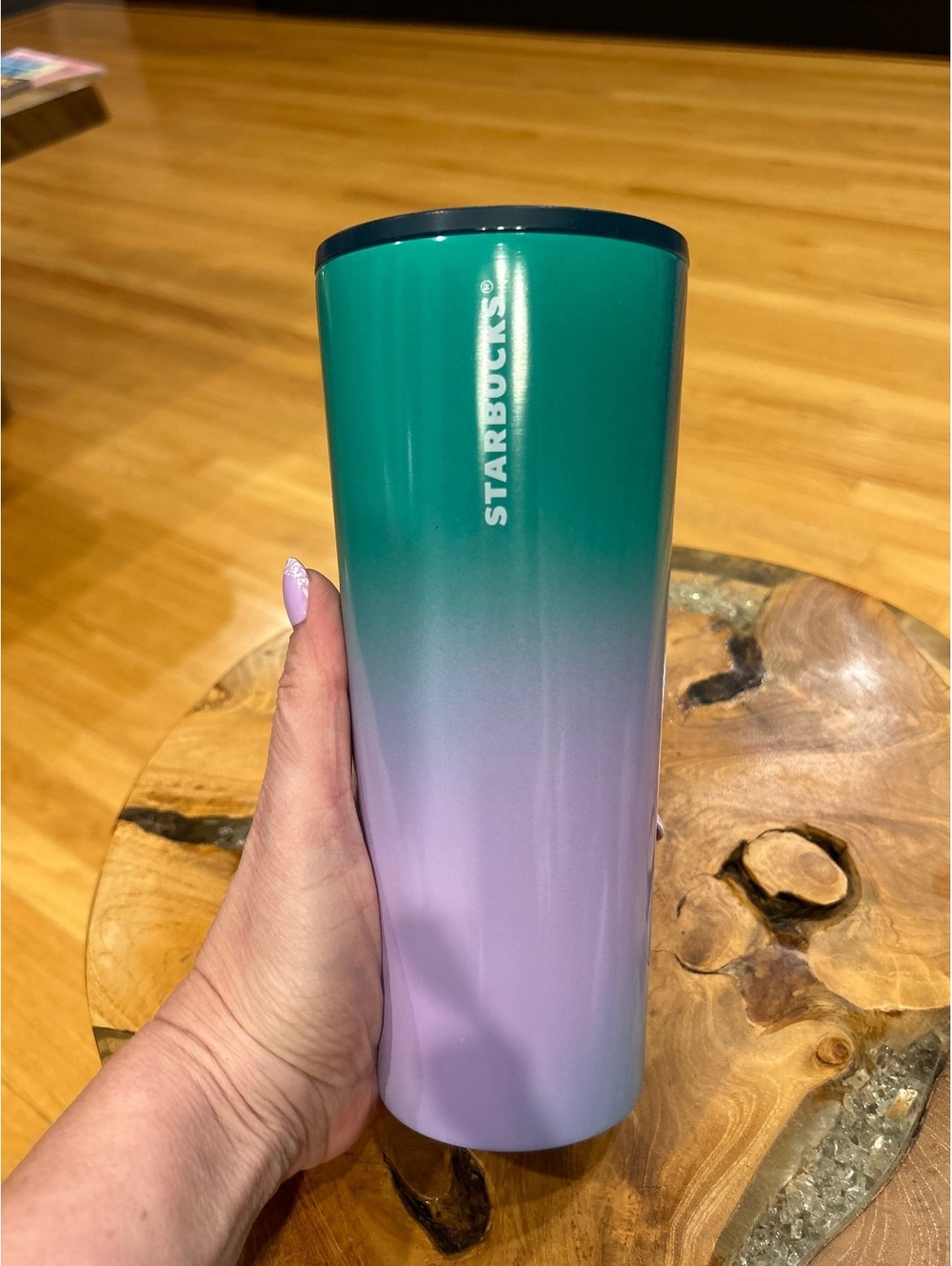 Starbucks 2022 Summer Stainless Steel Ombre Tumbler 24oz Blue Green Purple